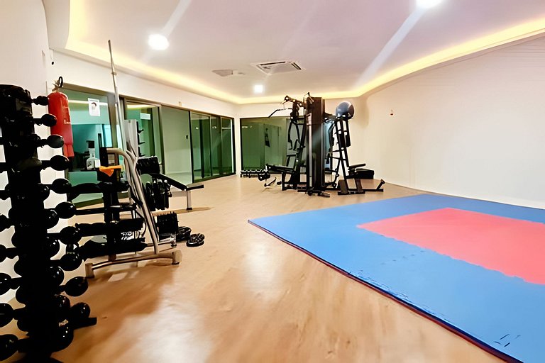 204 Apê em prédio, vista lateral da praia, piscina