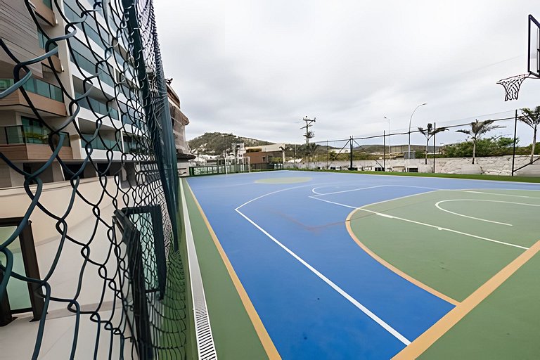 204 Apê em prédio, vista lateral da praia, piscina