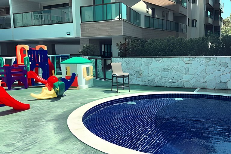 Charmoso apartamento beira mar na Praia dos Anjos