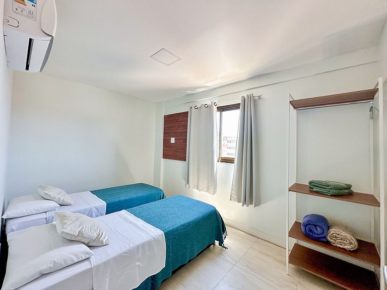 408 Apartamento em prédio com piscina, vista,sauna
