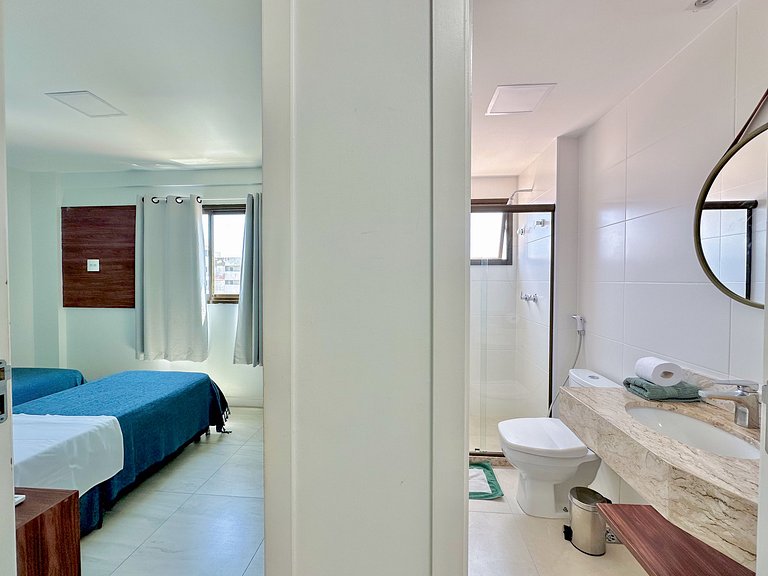 408 Apartamento em prédio com piscina, vista,sauna