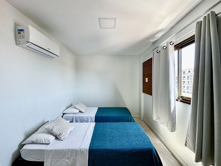 408 Apartamento em prédio com piscina, vista,sauna