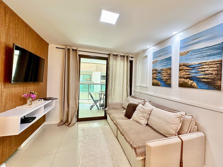 408 Apartamento em prédio com piscina, vista,sauna